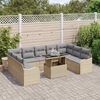 vidaXL Tuin Sofa Set met kussen 10 pcs Beige Poly riet