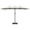 vidaXL Tuinparasol Zand en Antraciet 385 x 209 x 244 cm Polyester