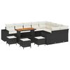 vidaXL Tuin Sofa Set met kussen 13 pcs Zwart poly rattan
