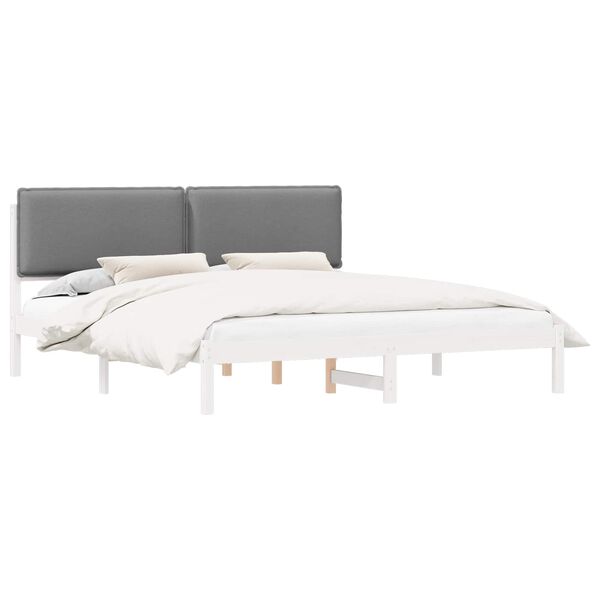 vidaXL Bedframe met Gevoerd Hoofdgedeelte Lichtgrijs 180 x 200 cm