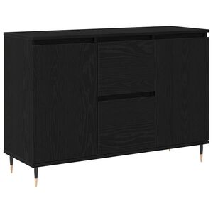 vidaXL Dressoir Zwart Eiken 101,5 x 35 x 70 cm Bewerkt hout