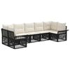 vidaXL Tuinbankenset 7 st 7-Aantal zitplaatsen Zwart poly rattan