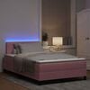 vidaXL LED Box Spring Bed met matras met LED Roze 120 x 200 cm Fluweel