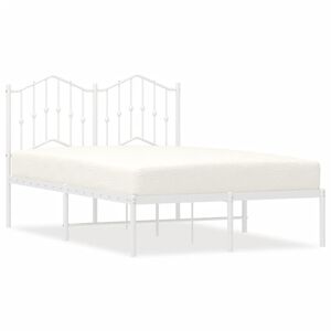 vidaXL Bedframe met hoofdbord metaal wit 120x190 cm