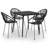 vidaXL 5-delige Tuinset PVC-rattan zwart