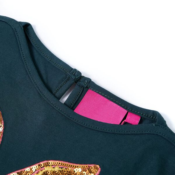 Kindershirt met lange mouwen 128 donkergroen