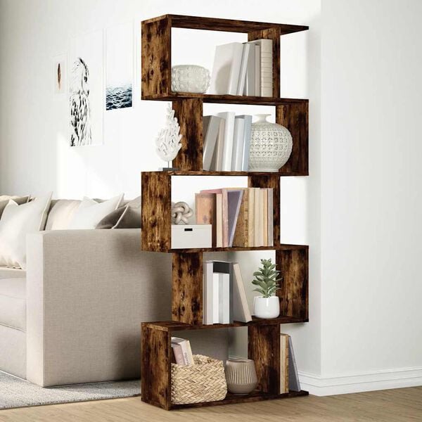 vidaXL Kamerscherm / boekenkast 5-laags 70x24x161 cm hout gerookt eik