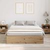 vidaXL Opbergbedframe Artisan Eiken 135 x 190 cm Bewerkt hout