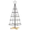 vidaXL Kerst Cone Boom met standaard Zwart 90 cm Staal