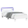 vidaXL Bedframe met LED-stripverlichting Wit Bewerkt hout