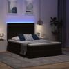 vidaXL Opbergbed met LED met matras met LED Zwart 140 x 190 cm Fluweel