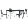 vidaXL Tuin eettafelset 5 st Antraciet Gepoedercoat staal