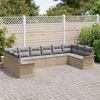 vidaXL Tuin Sofa Set met kussen 10 pcs Beige poly rattan