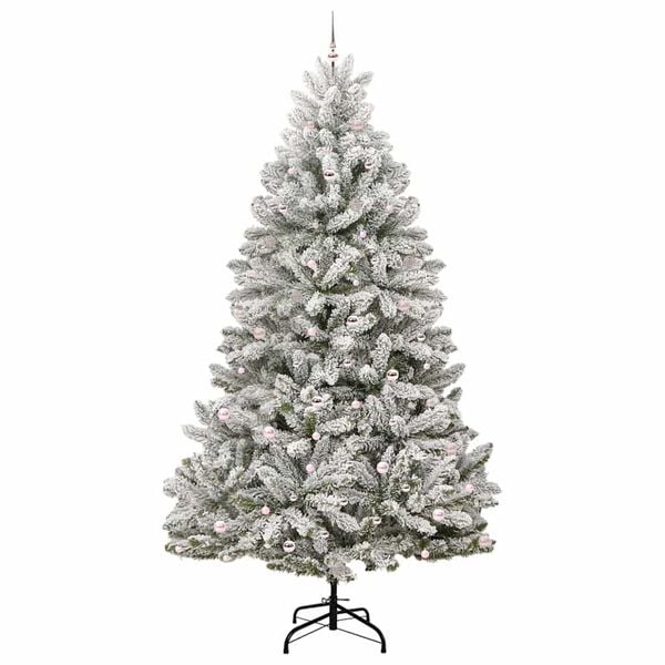 vidaXL Kunstkerstboom met 300 LED Groen en Wit 300 cm PVC en Metaal