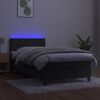 vidaXL Boxspring met matras en LED fluweel donkergrijs 80x200 cm