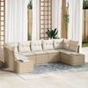vidaXL Tuin Sofa Set met kussen 7 pcs Beige poly rattan