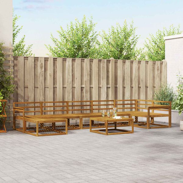 vidaXL Buiten bankenset 8 pcs Naturel Massief Acaciahout