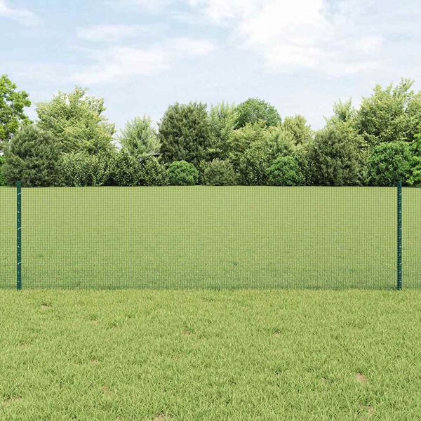 vidaXL Hek met Paal Groen 0,6 x 100 m Staal en PVC