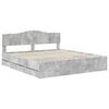 vidaXL Bedframe met lade Beton Grijs 200 x 200 cm Ingenieurshout