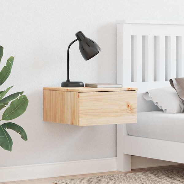 vidaXL Nachtkastje met lade Bruin 37 x 35 x 18,5 cm Massief grenenhout