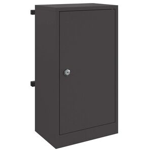 vidaXL Brievenbus met opslag met de deur Zwart 30 x 20 x 55 cm Staal