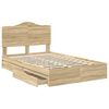 vidaXL Opslag bed met lade Sonoma Eiken 120 x 200 cm Bewerkt hout