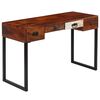 vidaXL Bureau 117x50x76 cm massief acaciahout en echt leer