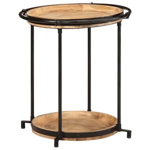 vidaXL Bijzettafel &Oslash;55x60 cm massief mangohout