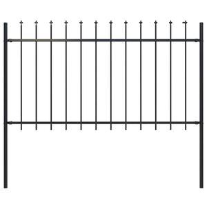 vidaXL Tuinhek Woerden met speerpunt staal 181x100 cm zwart
