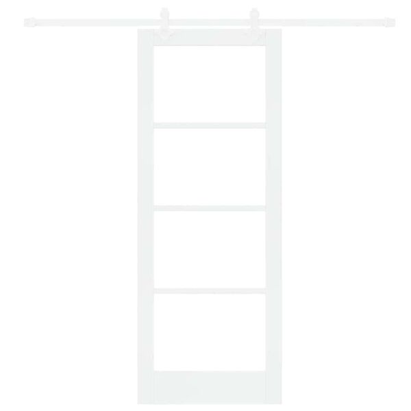 vidaXL Schuifdeur Wit 78 x 202 cm Massief grenenhout en glas