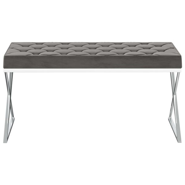 vidaXL Bankje 97 cm fluweel en roestvrij staal grijs