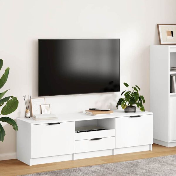 vidaXL Tv-meubel wit 140x35x40 cm bewerkt hout