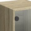 vidaXL Hoge kast met glazen deuren 35x37x109 cm sonoma eikenkleurig