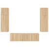 vidaXL 6-delige Tv-wandmeubelset met LED bewerkt hout sonoma eiken