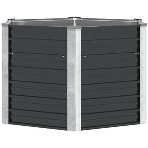 vidaXL Plantenbak verhoogd 129x129x77cm gegalvaniseerd staal antraciet