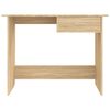 vidaXL Bureau 100x50x76 cm bewerkt hout gerookt eikenkleurig