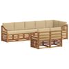 vidaXL Sofa-Sets 8 pcs Natuurlijk en Beige Massief Acaciahout