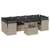 vidaXL 8-delige Loungeset met kussens poly rattan lichtgrijs