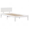 vidaXL Bedframe met hoofdbord massief grenenhout wit 75x190 cm