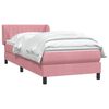 vidaXL Boxspring met matras fluweel roze 100x220 cm
