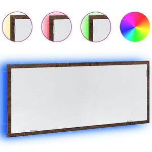 vidaXL Badkamerspiegel met LED 100x8,5x37 cm bewerkt hout bruin eiken