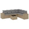 vidaXL 7-delige Loungeset met kussens poly rattan beige
