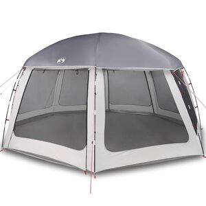 vidaXL Zwembadtent met uitneembare buiten- gaaswanden 612x612 cm grijs