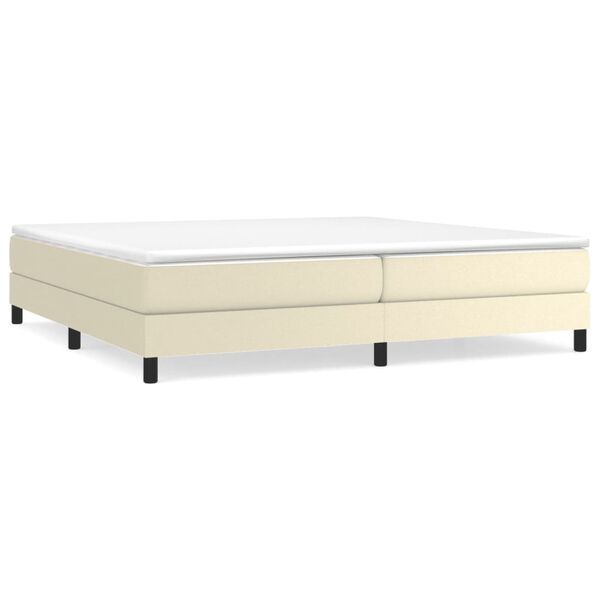 vidaXL Boxspring bed kunstleer cr&egrave;mekleurig 200x200 cm
