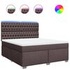 vidaXL Boxspring met matras stof donkerbruin 180x200 cm