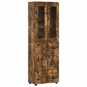 vidaXL Hoge kast FLORIN Gerookt eiken 60 x 35 x 182 cm Bewerkt hout