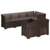 vidaXL 7-Persoons Tuinbank Rieten Look PP Bruin