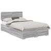 vidaXL Bedframe met lade Grijs Sonoma 120 x 190 cm Bewerkt hout