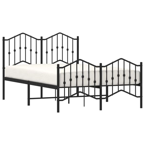 vidaXL Bedframe met hoofd- en voeteneinde&nbsp;metaal zwart 120x200 cm