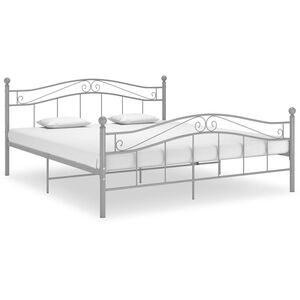 vidaXL Bedframe metaal grijs 200x200 cm